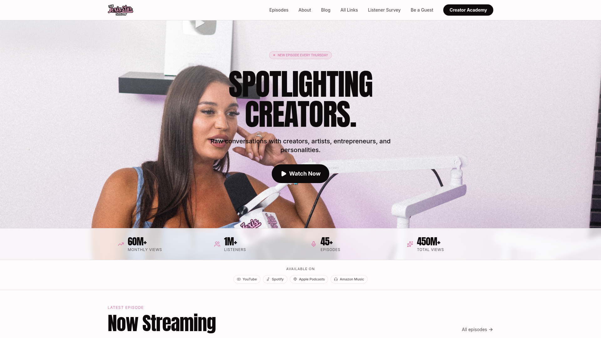 LexisStarShow.com homepage